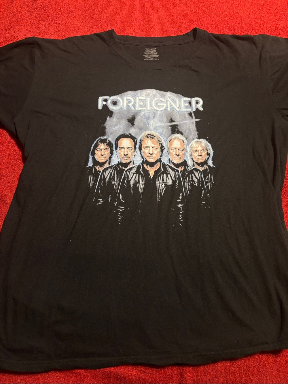 Foreigner Men’s Graphic Black Band T-Shirt - Size 2XL
